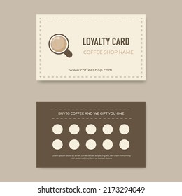 Loyalty Card Design For Cafe Coffee. Gift Card Design