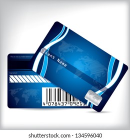 Loyalty card design front and back on light background