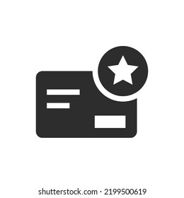 Loyalty card icon. Bonus program. Discount card. Monochrome black and white symbol