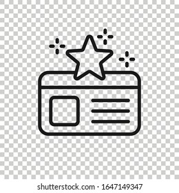 Loyalty card icon in flat style. Reward vector illustration on white isolated background. Discount business concept.