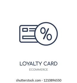 Loyalty card icon. Loyalty card linear symbol design from Ecommerce collection. Simple outline element vector illustration on white background.