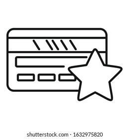 Loyalty card icon. Outline loyalty card vector icon for web design isolated on white background