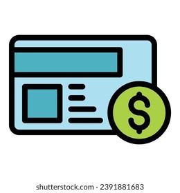 Symbol für Loyalitätskarte, Umriss-Vektorgrafik. Online-Programm. Geschenkfarbe