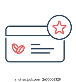 Loyalty card icon. card, reward, stamp, membership, points, customer, discount, promotion. Vector Icon Illustration