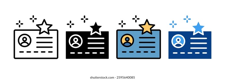 Loyalty Card Icon Set Multiple Style Collection