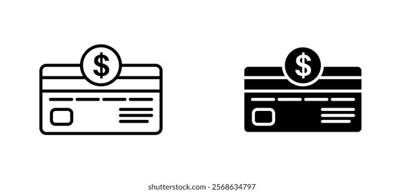 Loyalty card icons in outline and fill. vector illustration for ui.
