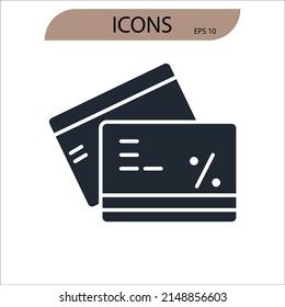 Loyalty card icons  symbol vector elements for infographic web
