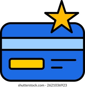 Loyalty Card Line Filled Vector Icon Design