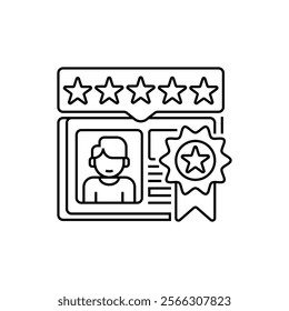 Loyalty Card Line Icon. linear style sign for mobile concept and web design. Outline vector icon.