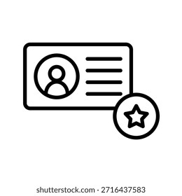 Ilustración vectorial de icono de esquema de tarjeta de fidelización