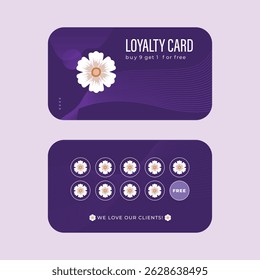 Loyalty Card with purple Abstract Background