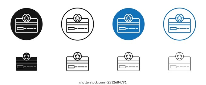 Loyalty card in set in black and blue color