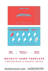 Plantilla de tarjeta de fidelidad diseño mínimo, helado, heladería.