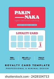 Plantilla de tarjeta de fidelidad de diseño mínimo, cafetería.