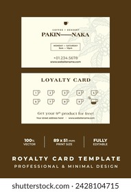 Loyalty card template minimal design, Coffee shop.