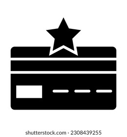 Loyalty Card Vector Glyph Icon For Personal And Commercial Use.

