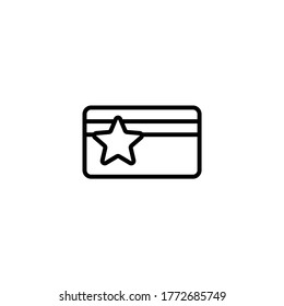 Loyalty card vector icon in black line style icon, style isolated on white background