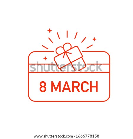 Loyalty card for womens day icon on white background. Vector element for design