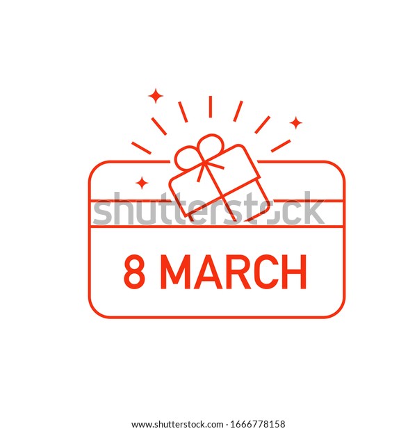 Loyalty card for womens day icon on white\
background. Vector element for\
design