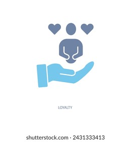 icono de línea de concepto de lealtad. Ilustración simple del elemento. diseño del símbolo del esquema del concepto de la lealtad.