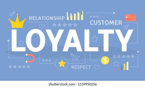 Loyalty and customer retention concept. Idea of communication and relationship with customers. Flat vector illustration