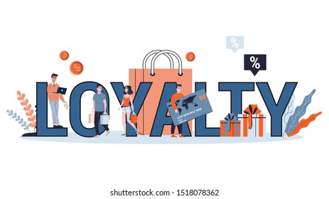 Loyalty and customer retention concept. Idea of communication and relationship with customers. Flat illustration