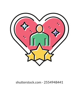 loyalty customer review color icon vector. loyalty customer review sign. isolated symbol illustration