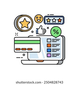 Icono de color de relleno de lealtad, Ilustración vectorial