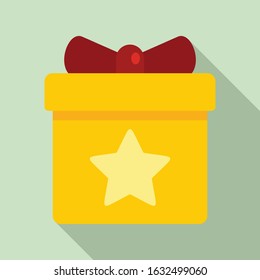 Loyalty gift box icon. Flat illustration of loyalty gift box vector icon for web design