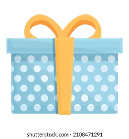 Zeichentrickfilm-Vektorgrafik des Treue-Geschenkes. Kästchen vorhanden. Ribbon-Paket