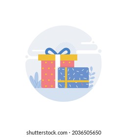 Loyalty Gift vector flat conceptual icon style illustration. EPS 10 File 