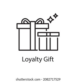 Loyalty Giftvector outline Icon Design illustration. Web And Mobile Application Symbol on White background EPS 10 File