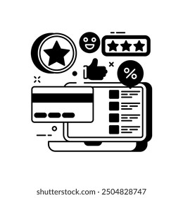 Loyalty Glyph-Symbol, Vektorgrafik