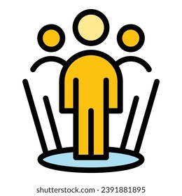 Loyalty group icon outline vector. Customer program. Reward present color flat