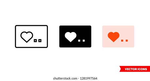 Loyalty icon of 3 types: color, black and white, outline. Isolated vector sign symbol.