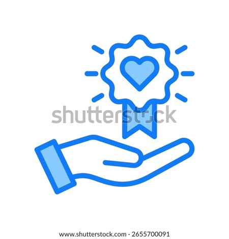 Loyalty Icon Blue Vector Illustration