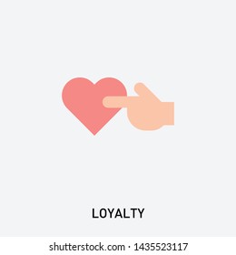 Loyalty icon. Concept of favorite, consumer and service. Vector illustration in modern flat style.