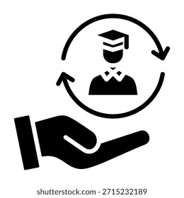 Ilustración vectorial de diseño de glifo de icono de lealtad
