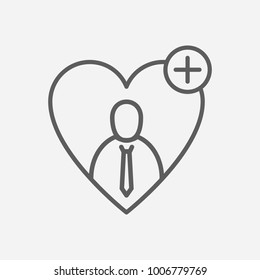 Loyalty icon line symbol. Isolated vector illustration of donate sign concept for your web site mobile app logo UI design.