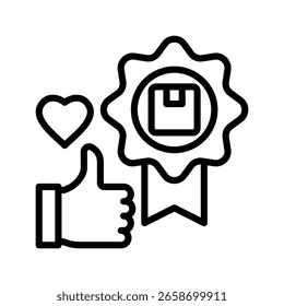 Ilustración vectorial de línea de icono de lealtad