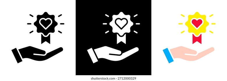 Loyalty Icon Set Glyph vector Illustration