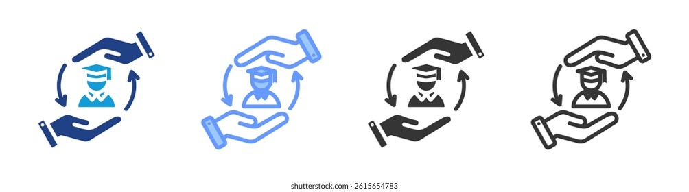 Loyalty icon set multiple style collection