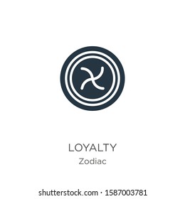 Loyalty icon vector. Trendy flat loyalty icon from zodiac collection isolated on white background. Vector illustration can be used for web and mobile graphic design, logo, eps10