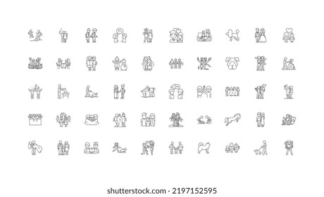 Loyalty ideas, linear icons, line signs set, vector collection