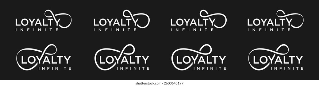 loyalty Infinity logo design, wordmark loyalty with Infinity icon combination, vector illustration