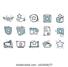 Loyalty line icons. Modern line icon style for ui, ux, website, web, app graphic design.  Lottery ticket, Earn reward and winner gift icons. Shopping bag, loyalty card and lottery present. 