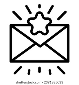 Loyalty mail icon outline vector. Customer program. Service gift