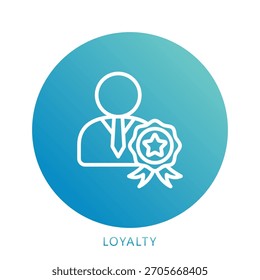 Icono de la mini ilustración de la lealtad. Uso Para El Concepto Moderno, Impresión, Ui, Ux Kit, Web Y Desarrollo De App. Vector Relacionado Con Finanzas De Negocios, Administración Y Más