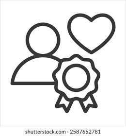 Loyalty Outline Icon Vector Illustration