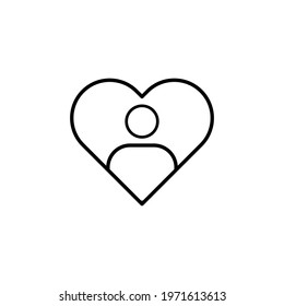 loyalty person icon vector illustration. line style design. isolated on white background